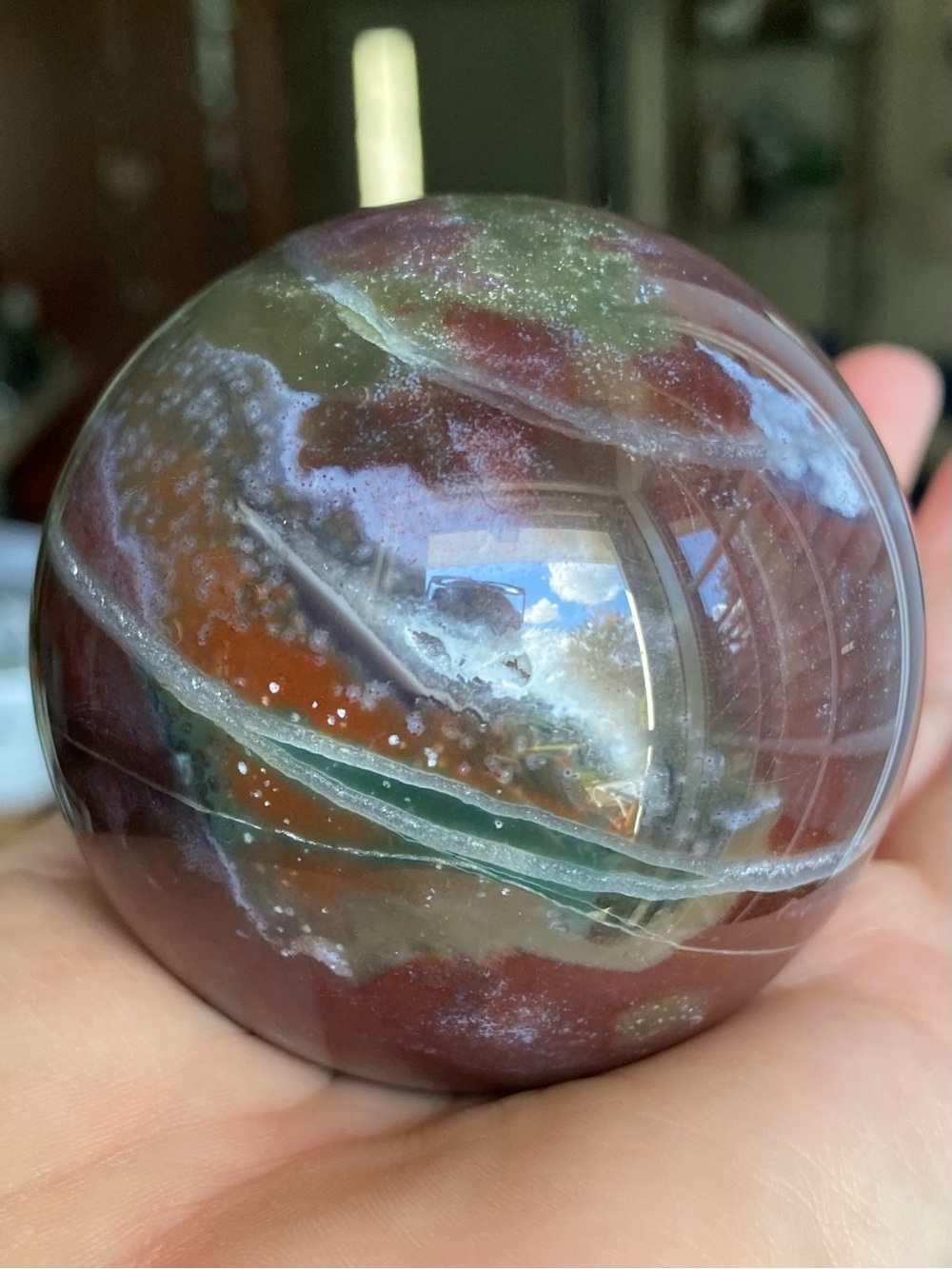 🌊❤️ Ocean Jasper Sphere — Nearly 2.5” ❤️🌊